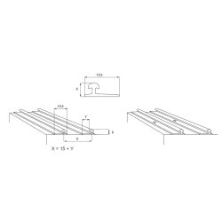 Skydedrsskinne KG50 -  2 Meter - Aluminium
