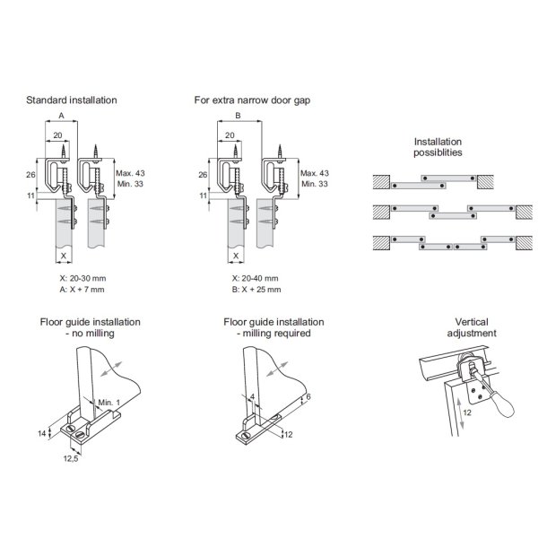 Skydedrsbeslagst til KG30 System