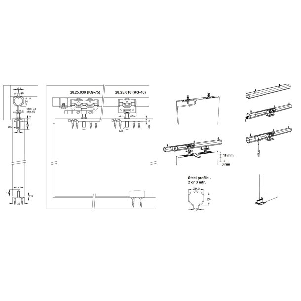 Skydedrsbeslagst til KG75 System