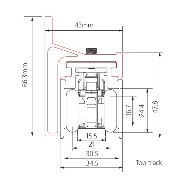 Vgbeslag til Skydedrsbeslagst "Hank" 825050
