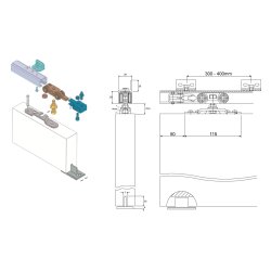Skydedrsbeslagst til KG80 System