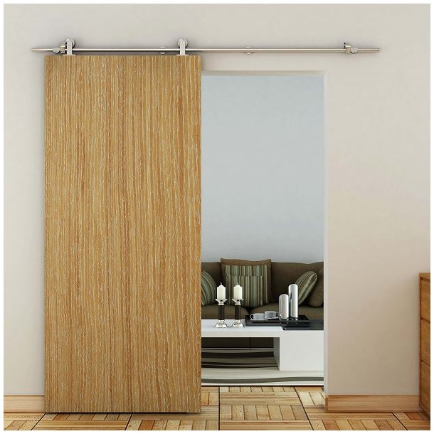 Skydedrsbeslagst "Apollo" Rustfri Stl - 2 Meter