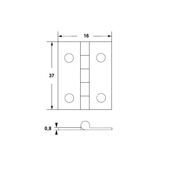 Mini Kanth�ngsel "H�kon" - Formessinget - 16x37mm